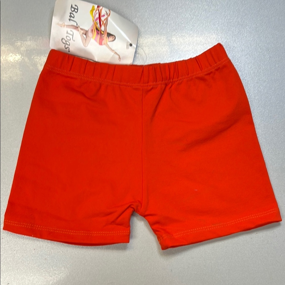 Tiger Orange Cotton Lycra Dance Team Shorts M NWT